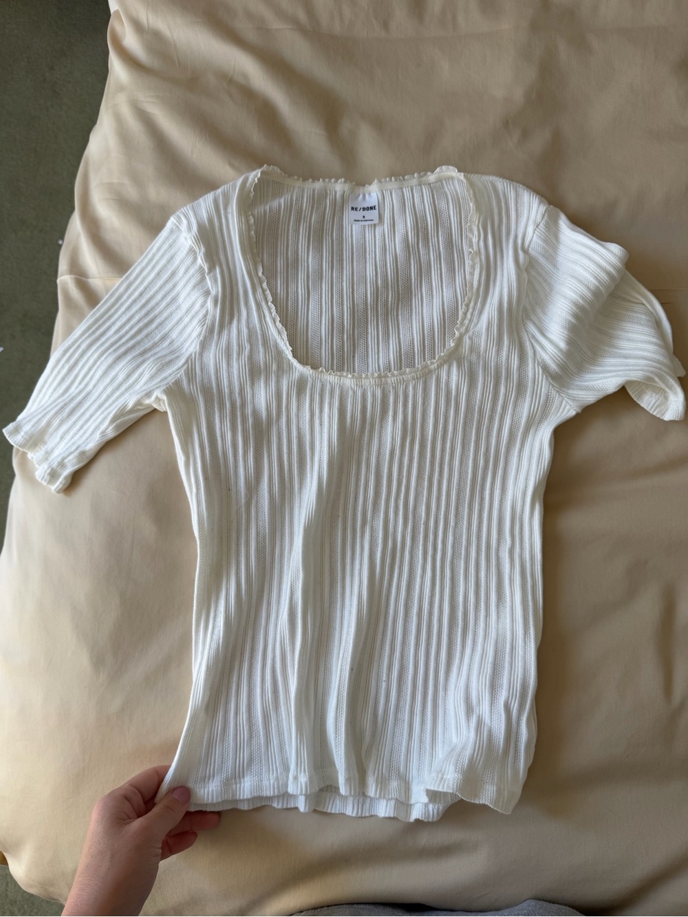 🗽RE/DONE Ribbed Scoop Neck Short Sleeve Top